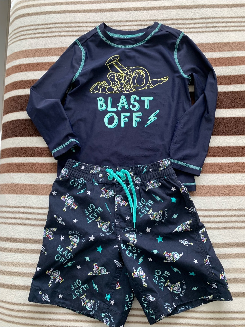 GAP Navy and Teal Pixar Baby Swim Set